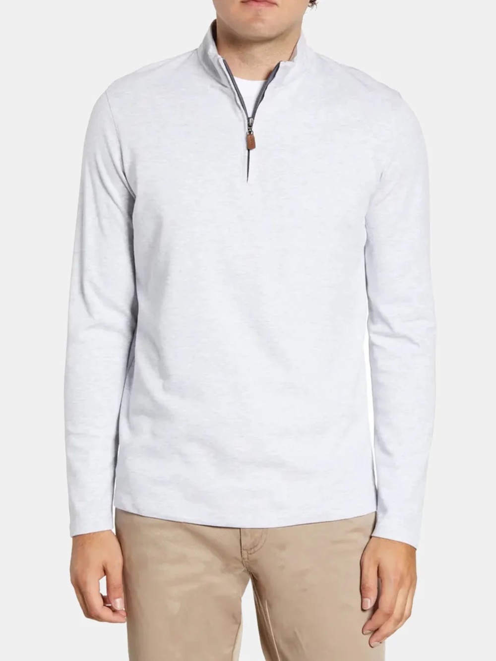 Mizzen+Main Men’s Hillman 1/4 Zip Pullover Size Large Heathered Gray Lightweight
